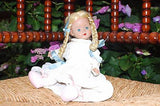 Antique Germany Blonde Girl Doll with Braids Christening Gown 2 pair shoes