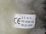 I.C.R.F. UK  White Long Plush Jointed Teddy Bear