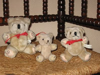 Set of 3 Vintage Holland Teddy Bears Esc Int. Toys