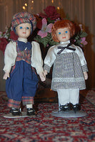 Vintage Vtg Porcelain Doll Boy & Girl Set 30 CM