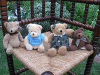 Lot of 4 USA & Dutch Miniature Teddy Bears