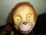 Antique Japan Jestia Laying Monkey Hologram Eyes Original Bell Rubber Face 7 in