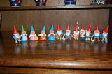 David the Gnome Rien Poortvliet BRB 1980s Spain Lot of 12 Rubber Gnomes Figures