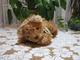 Anna Club Plush Holland Brown Soft Laying Teddy Bear Yellow Bow 11 Inch