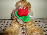 Creature Comforts Valentines Day Bear with Rose & Heart Ribbon