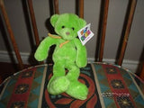 Gund Hot Shots Bear Lime Green Plush Teddy 10 Inch 2442 Retired Tags 1999