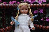 Antique Germany Blonde Girl Doll with Braids Christening Gown 2 pair shoes