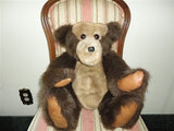 JUMBO One of a Kind Teddy Bear Faux Mink Leather Paws 20 Inch Jointed AOOAK