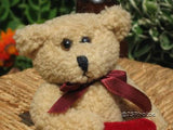 UK Miniature Valentine Bear Holding Velvet Heart