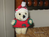 UK Miniature Christmas Bear Handknitted Sweater and Hat