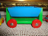 Old Vintage HEROS Western Germany Wooden Toy Train Set 3 Sections ESSO Tanker