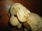 Antique Dog 1940s Silk Mohair 7 Inch Glass Eyes Straw Stuffed Wire Poseable Legs