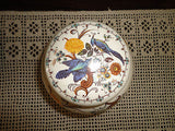 Vintage SADLER STAFFORDSHIRE England Porcelain Jar w Lid Painted Birds & Floral