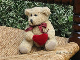 UK Miniature Valentine Bear Holding Velvet Heart