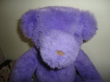 Gund 1992 Purple Teddy Bear Black Vinyl Paw Pads