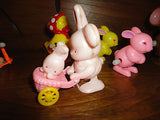 Vintage Wind Up Walking Toys Lot of 10 Assorted Bunny Bee Duck Mouse Flintstone