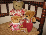 MKFA Gouda Holland Vintage Set 3 Dressed Teddy Bears