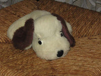 Vintage German DOG Laying Plush 1970s Comical Eyes