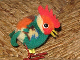 Steiff Woolen Rooster Hahn Metal Legs Felt Beak 1508,47 8cm Button & Tag