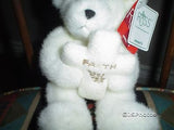 Russ White Teddy Bear Holding Cross Embroidered Faith