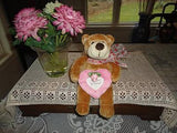 Hudsons Bay HBC Bear with Velvet Plush Heart Frame