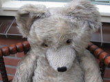 Antique 1930s Diem Germany Humpback Gray Mohair Bear w Growler JUMBO 2 ft 61 CM