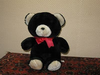 Woodland Bear Co UK 10 Inch Black Teddy Bear Bow & Tag