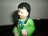 Antique Vintage Porcelain Occupied Japan Girl Statue Hand Painted 6 inch