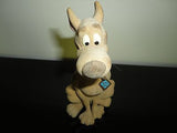 Vintage Scooby Doo Nodder Bobble Head Figurine Fuzzy Felt Body Metal SD Dog Tag