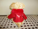 Marcel Schurman Usa Teddy Bear  Zippered Jacket Red Faux Fur Collar