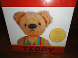 Antique Teddy Bear Picture Blocks Stacking Boxes Artist Sue Coe Faux Mohair