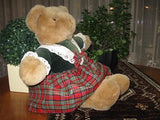 Merison Retail Holland Lady Bear Plaid Velvet Dress