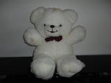 Vintage Large White Teddy Bear Plush with Bowtie 20" Best Made Toys Toronto