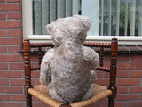 Antique 1930s Diem Germany Humpback Gray Mohair Bear w Growler JUMBO 2 ft 61 CM