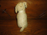 Antique Dog 1940s Silk Mohair 7 Inch Glass Eyes Straw Stuffed Wire Poseable Legs