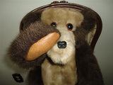 JUMBO One of a Kind Teddy Bear Faux Mink Leather Paws 20 Inch Jointed AOOAK