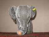 Steiff Elephant Mohair Plush 0500/17 1968 - 1976 Silver Button Tag Tusks