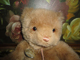 Vintage Gund Bear Collectors Classic 1986 Brown with Suede Heart 15 inch Tags