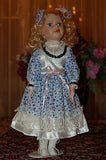 German Porcelain Doll Floral Dress 40 CM NEW in Box