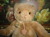Vintage Gund Bear Collectors Classic 1986 Brown with Suede Heart 15 inch Tags
