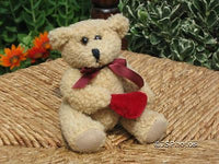 UK Miniature Valentine Bear Holding Velvet Heart