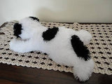 Shaggy Black and White Dog Soft Plush