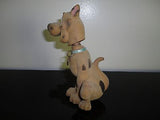 Vintage Scooby Doo Nodder Bobble Head Figurine Fuzzy Felt Body Metal SD Dog Tag