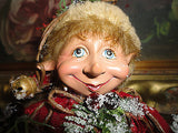 Bombay Company Smiling ELF DOLL Red Ornament Poseable Figure 11 inch  RETIRED