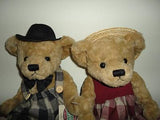 Ganz NATHAN & NICKI Bear Couple Cottage Collectibles 2 Artist Bears 1996  NEW