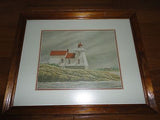 Canadian Artist James Lumbers POINTE AU BARIL LIGHTHOUSE Print Framed NonGlare