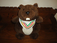 Hudsons Bay Company Quebec Vintage BEAVER with HBC Bandana Stuffed Toy 12