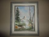 Original Oil Painting Landscape Signed MAILLET 87 Canadian Artist Framed 13x11