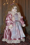 Vintage Porcelain Doll Silk Dress 45 CM 1960s Very RARE
