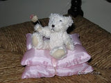 UK Small White Jointed Bear Pink Pillows With Rose